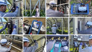 写真：作業中の機器